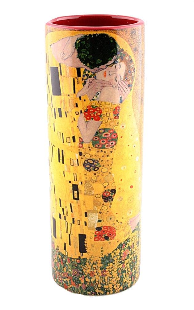 Klimt The Kiss Ceramic Flower Bud Vase Lovers Kissing Romance 7H - Museumize.com