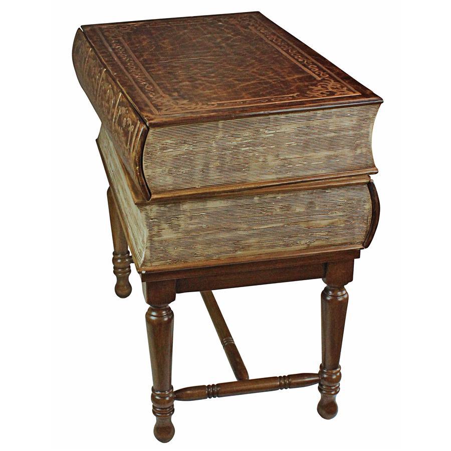 Stacked Books of Shakespeare Wooden Library Book Side Table 24.5W x 24.5H - Museumize.com