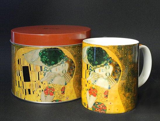 Klimt The Kiss Ceramic Coffee Mug in Tin 12 oz - Museumize.com