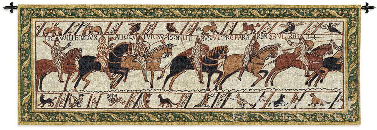 Bayeux Harold and William Battle of Hastings Woven Wall Tapestry 76W x 27H - Museumize.com