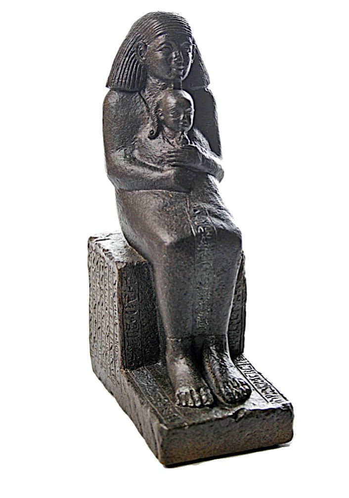 Senmut Holding Neferure Daughter of Queen Hatshepsut Egyptian Statue 7.75H