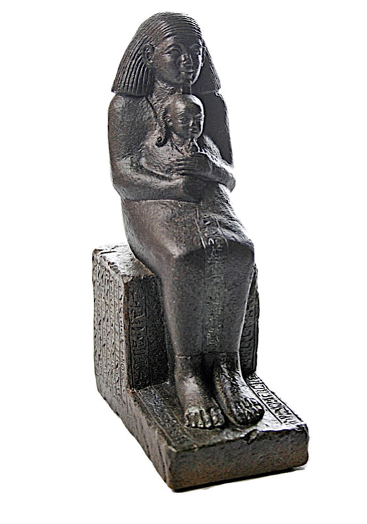 Senmut Holding Neferure Daughter of Queen Hatshepsut Egyptian Statue 7.75H