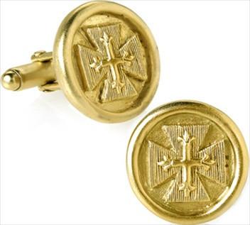 Byzantine Cross Round Signet Cufflinks