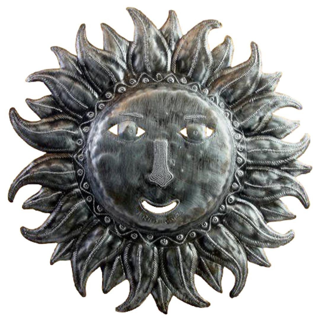 Snooky Soleil Sun Recycled Metal Folk Art Wall Hanging 20.5H - Museumize.com