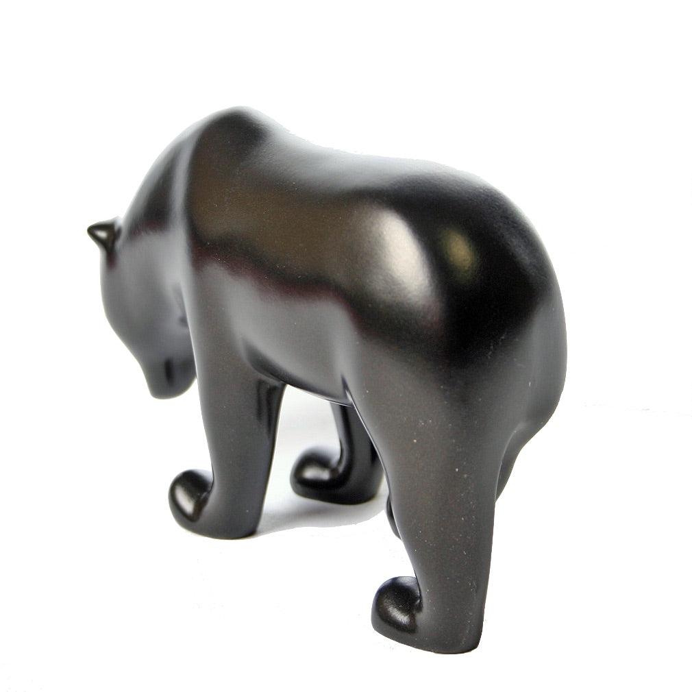 Dark Brown Bear with Head Down Animal Statue by Pompon 6.25W - Museumize.com