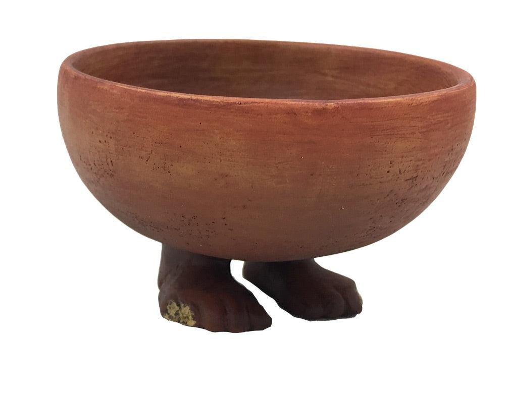 Egyptian Offering Bowl with Human Feet Small Figurine 3.25W - Museumize.com