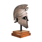 Macedonian Greek Battle Helmet with Snake on Stand Sculpture 25H