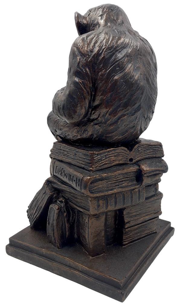 Monkey Holding Skull Sitting on Pile of Books Statue by Rheinhold 8H - Museumize.com