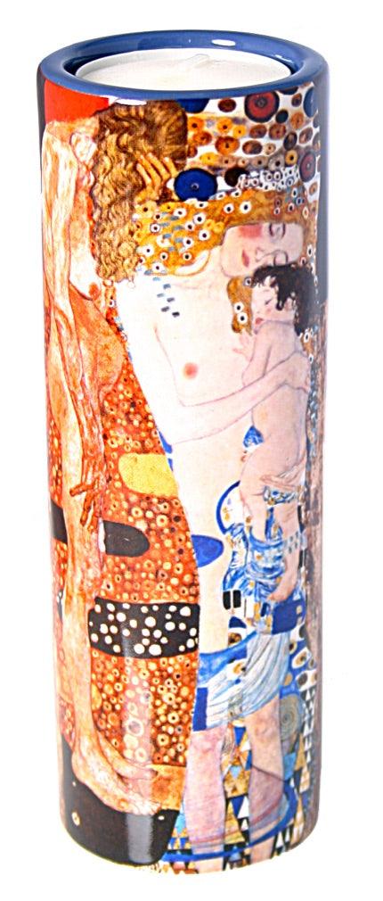 Klimt Mother and Child Three Ages Motherhood Gift Tealight Candleholder 5.75H - Museumize.com