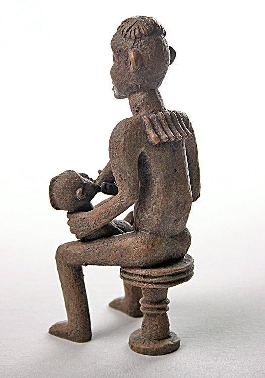 African Bangwa Anyi Mother of Twins African Statue 6H - Museumize.com