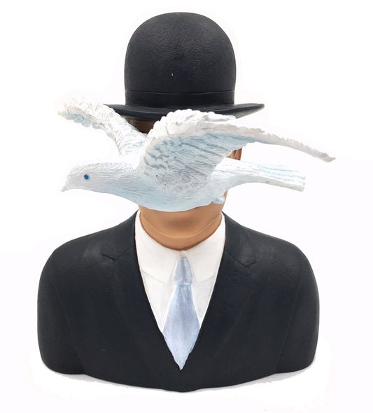 Magritte Man with Bowler Hat and Dove l'homme au chapeau melon Statue 6H