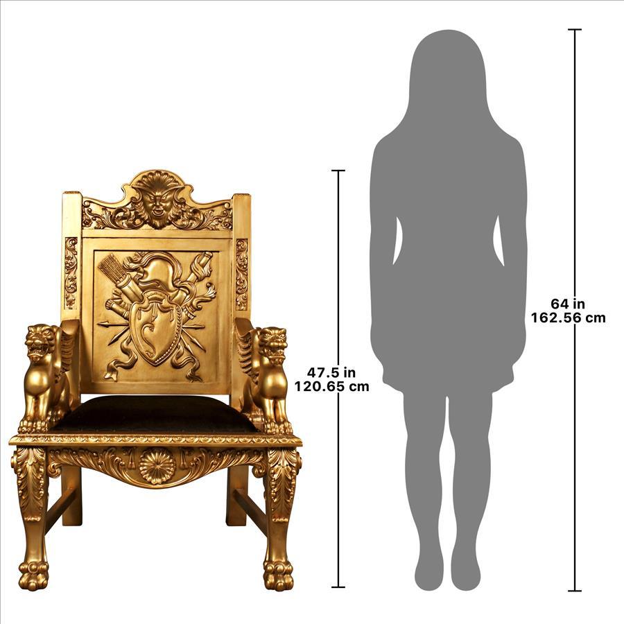 Alfred The Great Golden Throne Chair 47.5H x 31.5W - Museumize.com