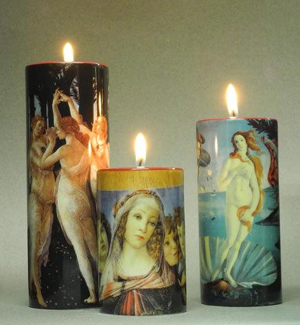 Botticelli Women Venus Three Graces Mary Tealight Ceramic Candleholder Set of Three 5.9H - Museumize.com