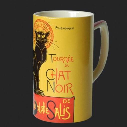 Mug Steinlen Chat Noir Black Cat Ceramic 8oz - Museumize.com