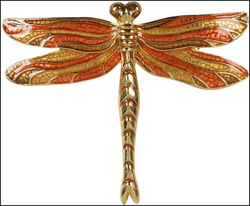 Dragonfly Pin Brooch Enamel Tiffany Orange 2.1H - Museumize.com