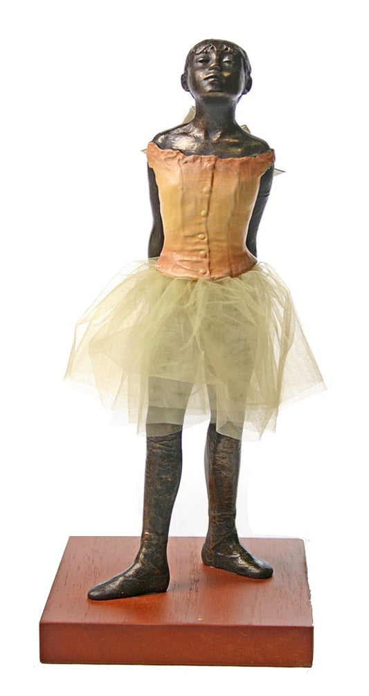 Little Dancer of Fourteen Years with Fabric Skirt Statue by Degas, 8.5H