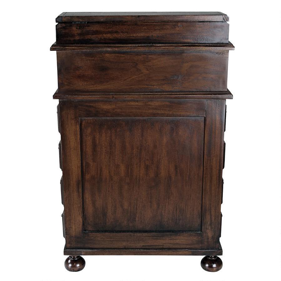 Desk Ship Captain Davenport Hinged Lid Four Drawers 33H - Museumize.com