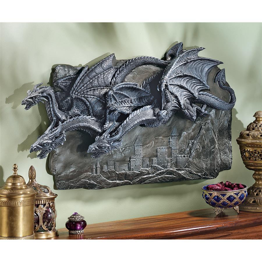 Morgoth Castle Dragons Wall Sculpture 18H x 30W - Museumize.com