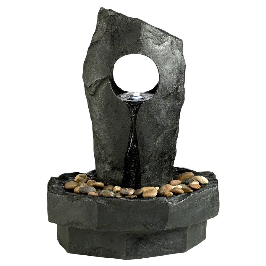 Gropius Infinity Slab Rock with Circle Bubbling Garden Fountain 28H - Museumize.com