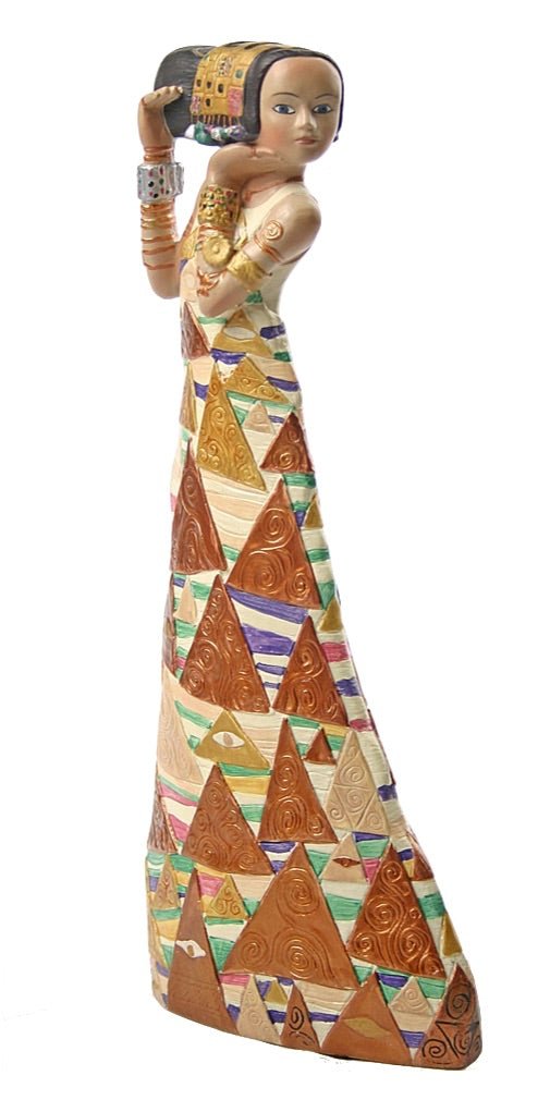 Expectation Art Nouveau Woman Statue Triangle Dress by Gustav Klimt 9H