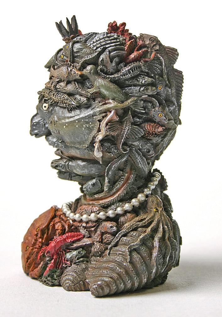 Fish Sea Life Composite Head Surreal Portrait Statue by Arcimboldo 4.5H - Museumize.com