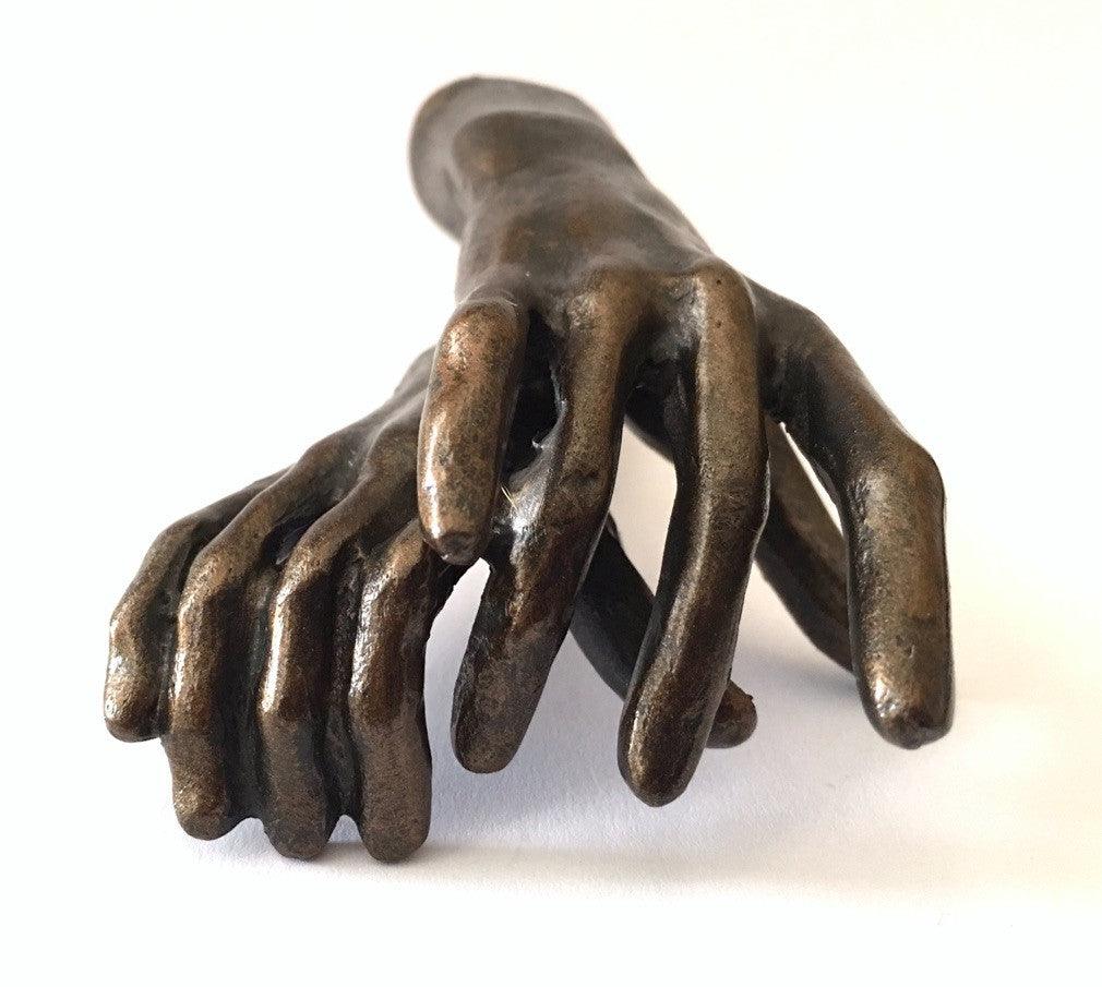 Two Holding Hands Small Figurine Expressive Statue by Rodin 3.75L - Museumize.com