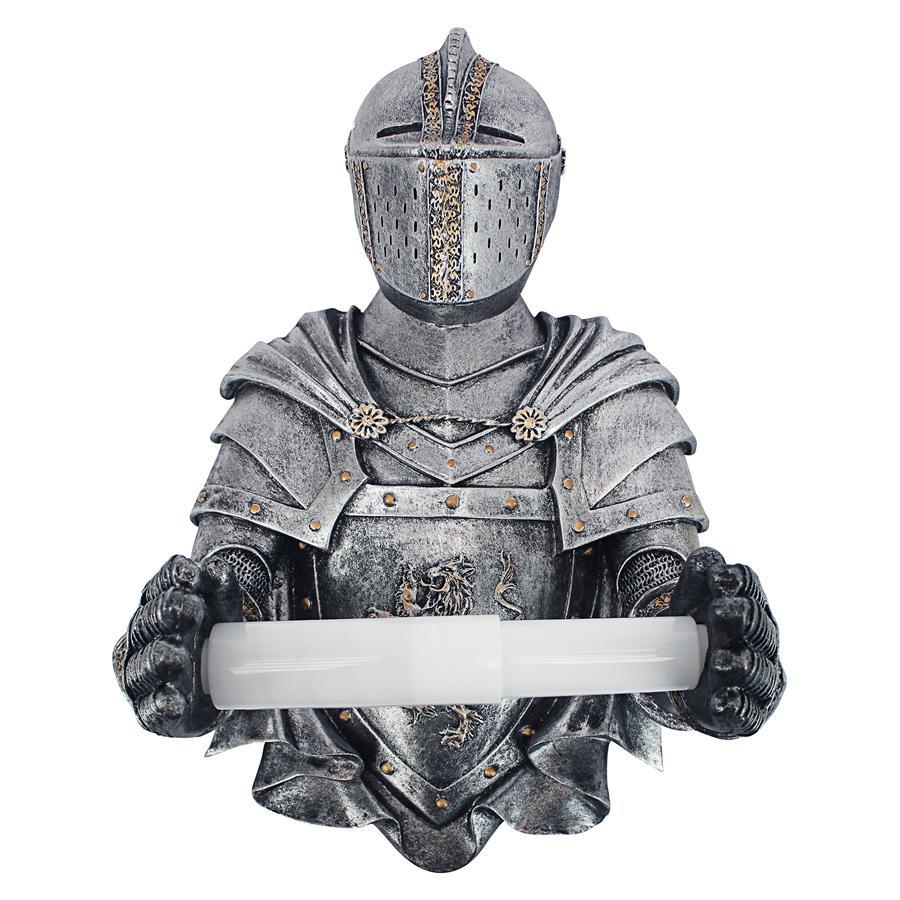 Medieval Knight To Remember Toilet Paper Holder Wall Sculpture 7H x 9W - Museumize.com