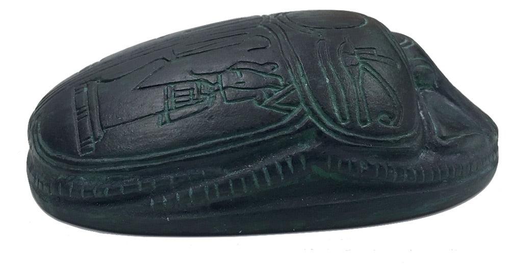 Scarab Egyptian Amulet with Osiris and Wedjat Figurine 3.2L - Museumize.com