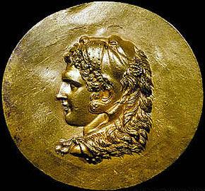 Alexander the Great Greek Leader Coin Replica Museum Cuff Links Gold Plate - Museumize.com