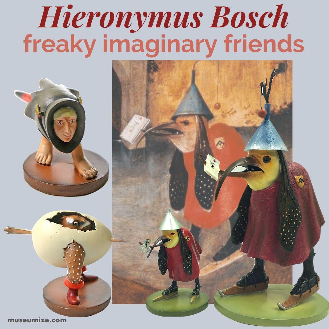 Bird with Letter Wearing Skates by Hieronymus Bosch Figurine from Temptation of St Anthony, Assorted Sizes - Museumize.com