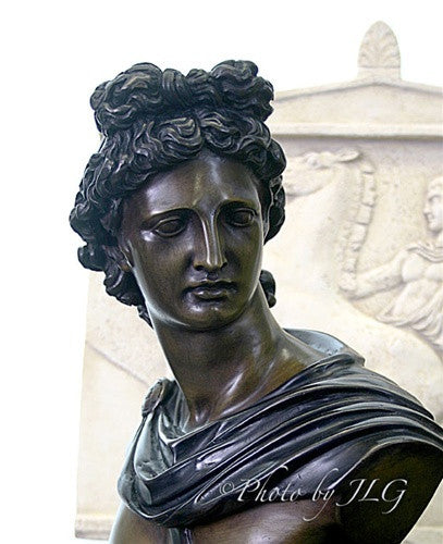 Apollo Belvedere Bronze Bust, Lost Wax Bronze 13H - Museumize.com