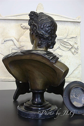 Apollo Belvedere Bronze Bust, Lost Wax Bronze 13H - Museumize.com