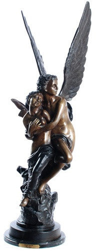 Cupid and Psyche Statue Lost Wax Bronze 32H - Museumize.com