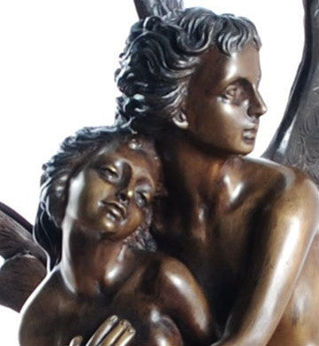 Cupid and Psyche Statue Lost Wax Bronze 32H - Museumize.com