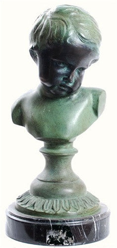 French Boy Bust, Lost Wax Bronze Metal Statue - Museumize.com