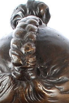 French Girl Bust Lost Wax Bronze Metal Statue 17H - Museumize.com