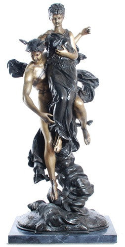 Museumize:Mercury Carrying the Goddess of Fortune Statue, Lost Wax Bronze - 7934