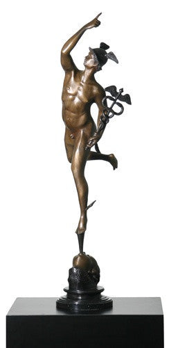 Museumize:Mercury / Hermes Lost Wax Bronze Sculpture by Giambologna 32H