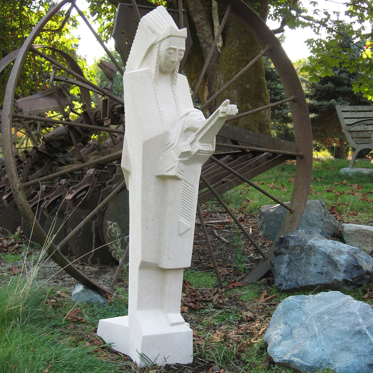 Nakoma and Nakomis Garden Statues Native American Family by Frank Lloyd Wright - Museumize.com