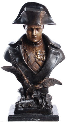 Napoleon with Eagle Bust Statue Lost Wax Bronze Metal 14H - Museumize.com