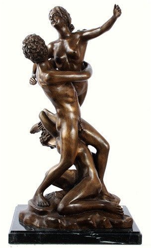 Museumize:Rape of Sabines Statue Lost Wax Bronze Metal 23H