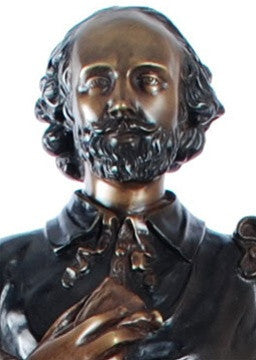 Shakespeare Standing Statue Lost Wax Bronze Metal 37H - Museumize.com