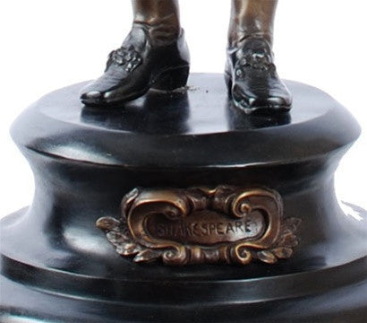 Shakespeare Standing Statue Lost Wax Bronze Metal 37H - Museumize.com