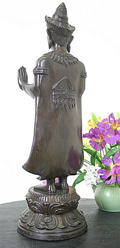 Standing Bodhissatva Bronze Metal Statue 22H - Museumize.com