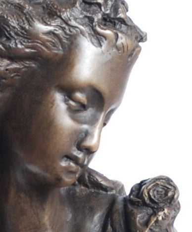 Museumize:Victorian Girl Bust, Lost Wax Bronze - 7920