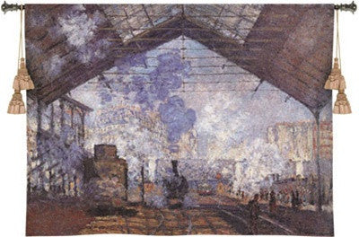 La Gare Saint-Lazare Woven Wall Tapestry - Museumize.com