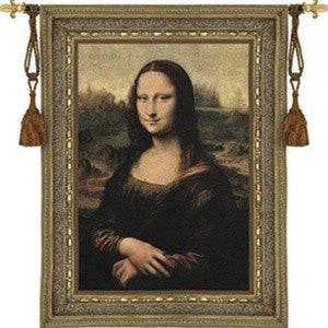 Mona Lisa by Leonardo da Vinci Woven Wall Tapestry 43W x 53H - Museumize.com