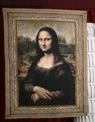 Mona Lisa by Leonardo da Vinci Woven Wall Tapestry 43W x 53H - Museumize.com