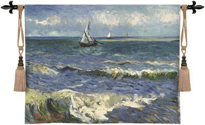 Seascape Landscape Ocean Near Les Saintes France Woven Wall Tapestry - Museumize.com