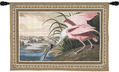 Spoonbill Pelican Bird at the Seashore Woven Wall Tapestry - Museumize.com